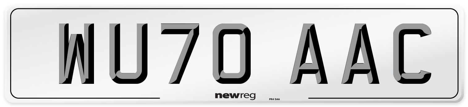 WU70 AAC Number Plate from New Reg